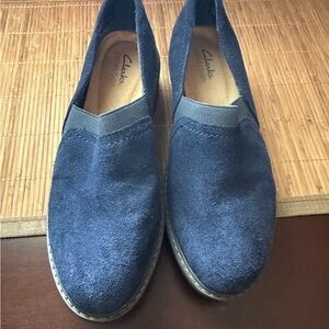 Clarks Women's Blue Suede Loafers